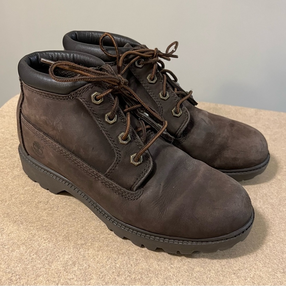 Timberland Women’s Nellie Waterproof Chukka Boots Dark Brown Nubuck